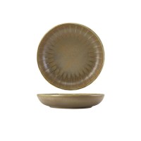 Matt Grey Terra Porcelain Scalloped Coupe Bowl